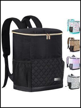 Insulated Leak Proof Cooler Backpack 30 Cans Waterproof Soft Sided Lunch Bag